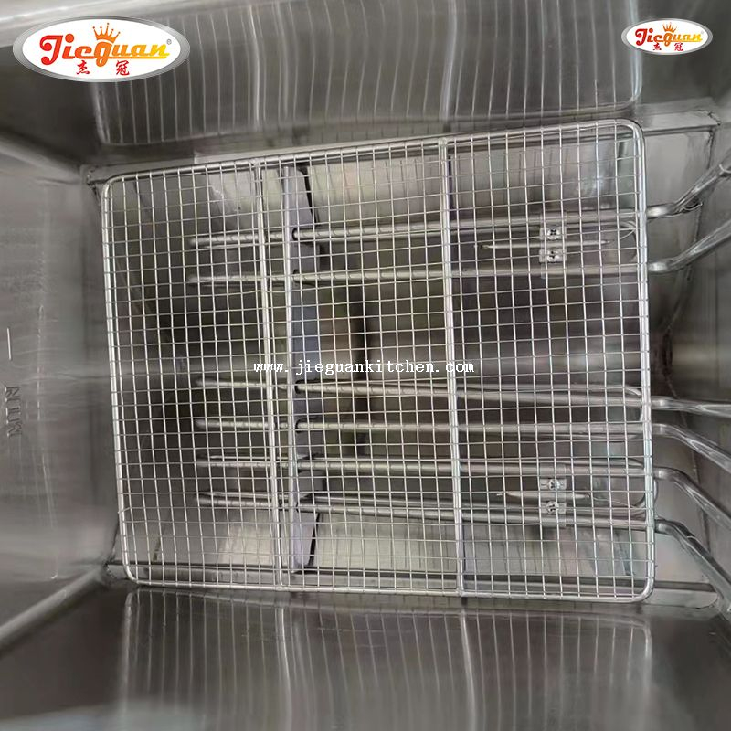 Electric deep fryer 2 tank 2 basket with cabinet for hotel