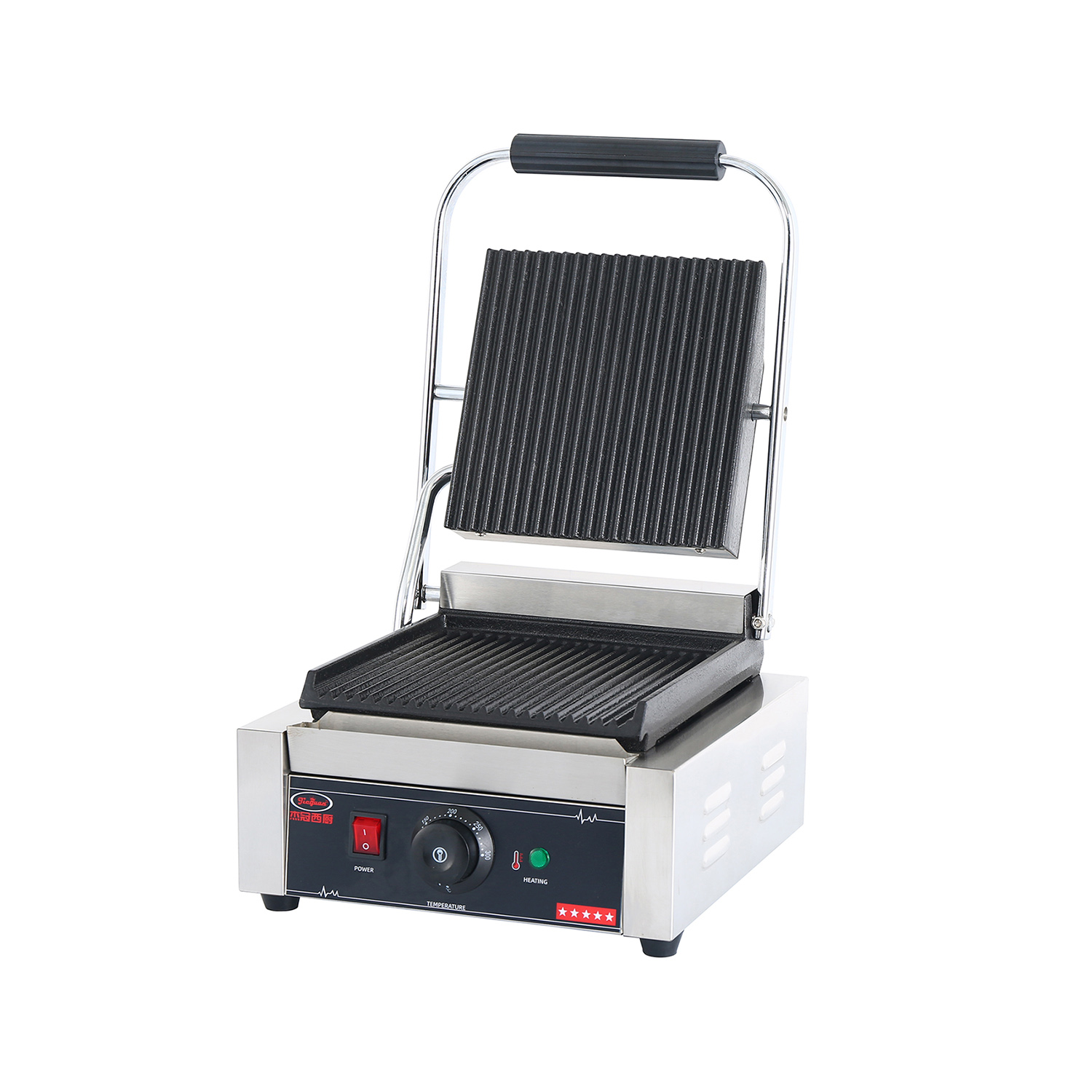 Electric Single Plate Panini Grill (top Grooved bottom flat)