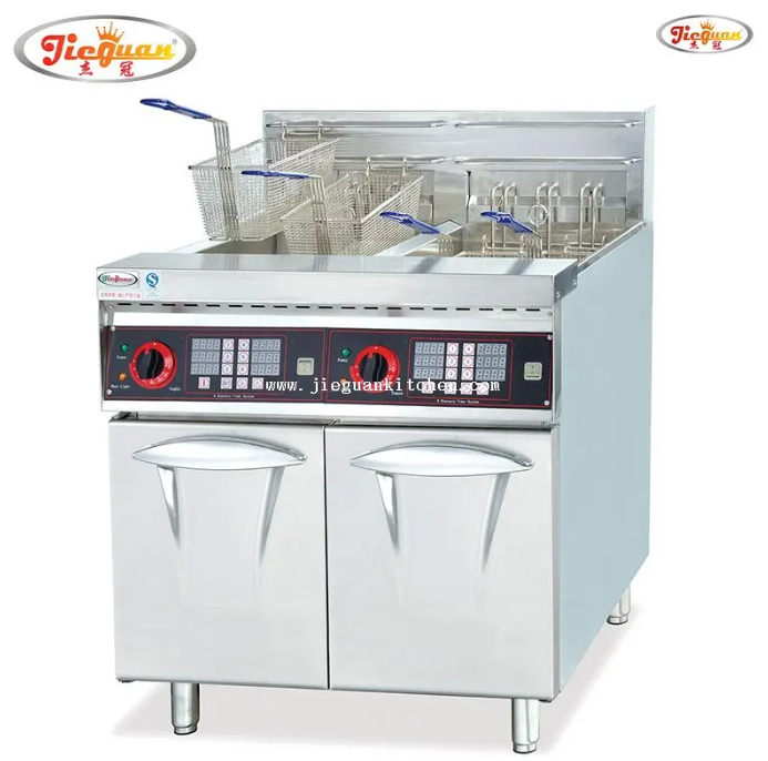 2 tank Electric 28L fryer with timer
