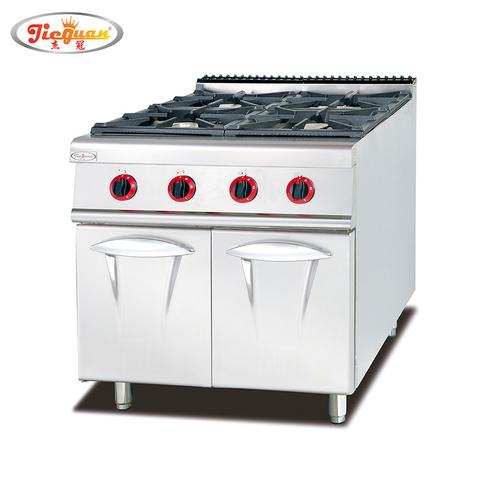 900 series 4 burner gas cooking range with cabinet 