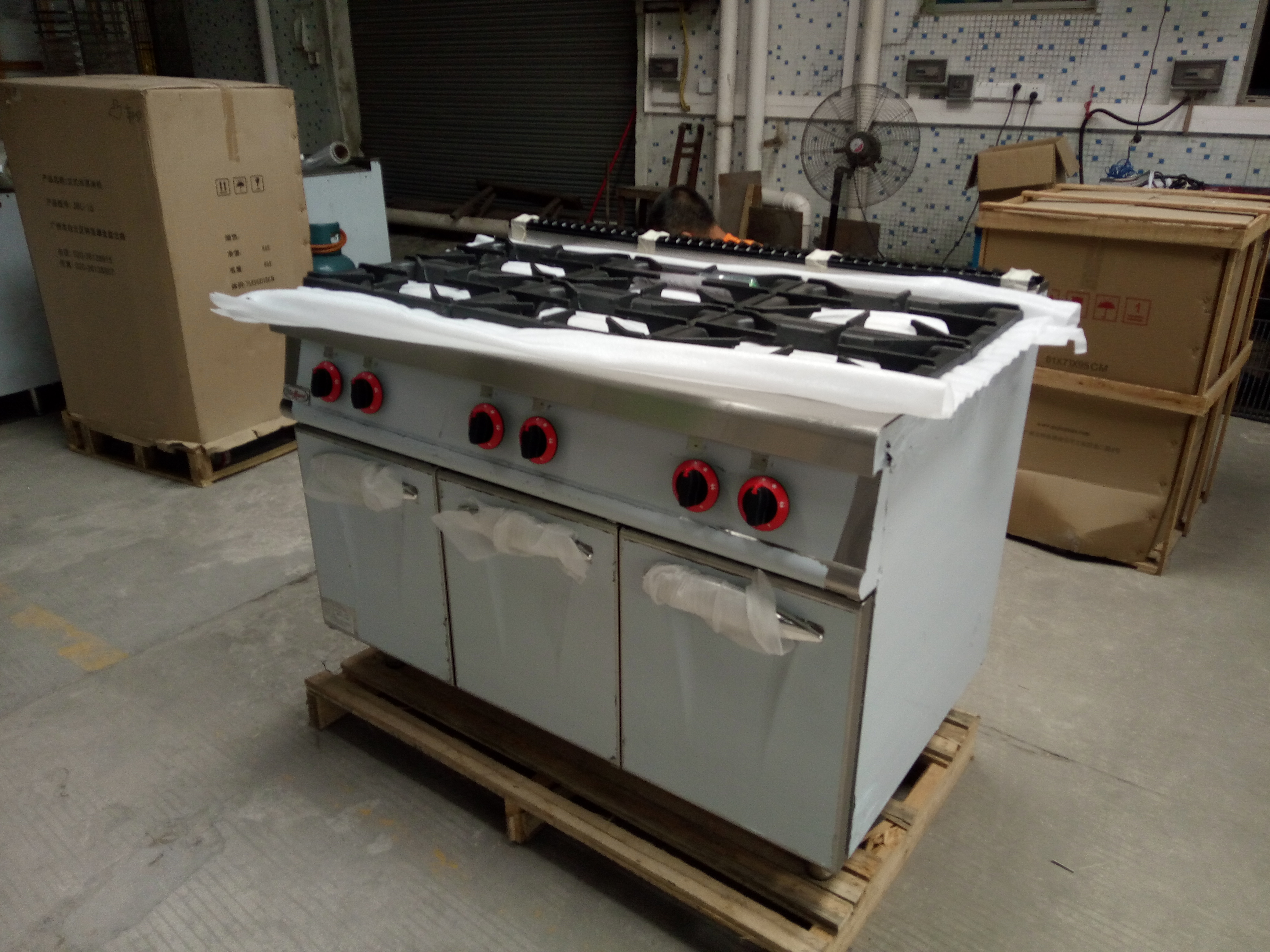 gas cooking range with 6 burner and oven in guangzhou