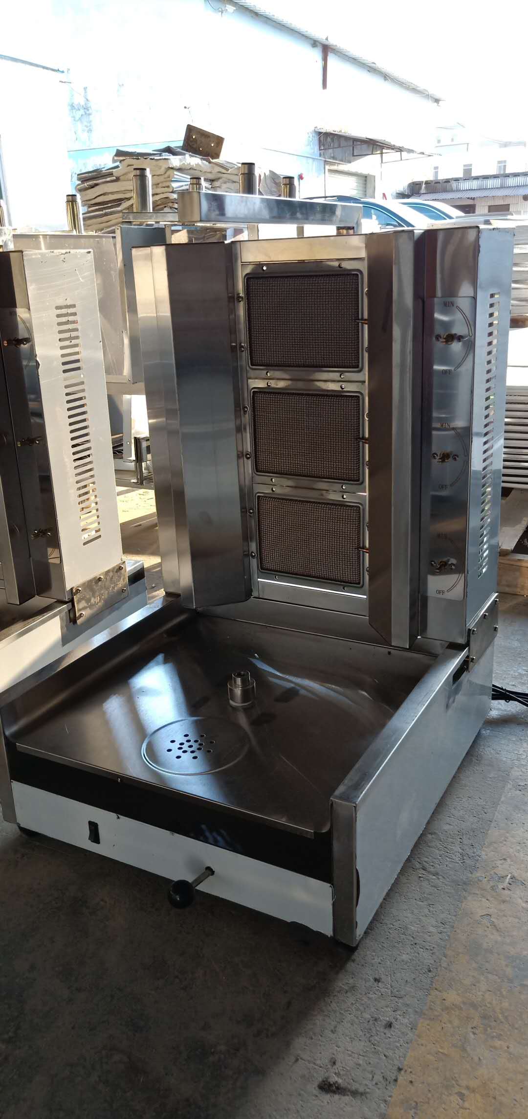 gas kebab machine with 3 burner