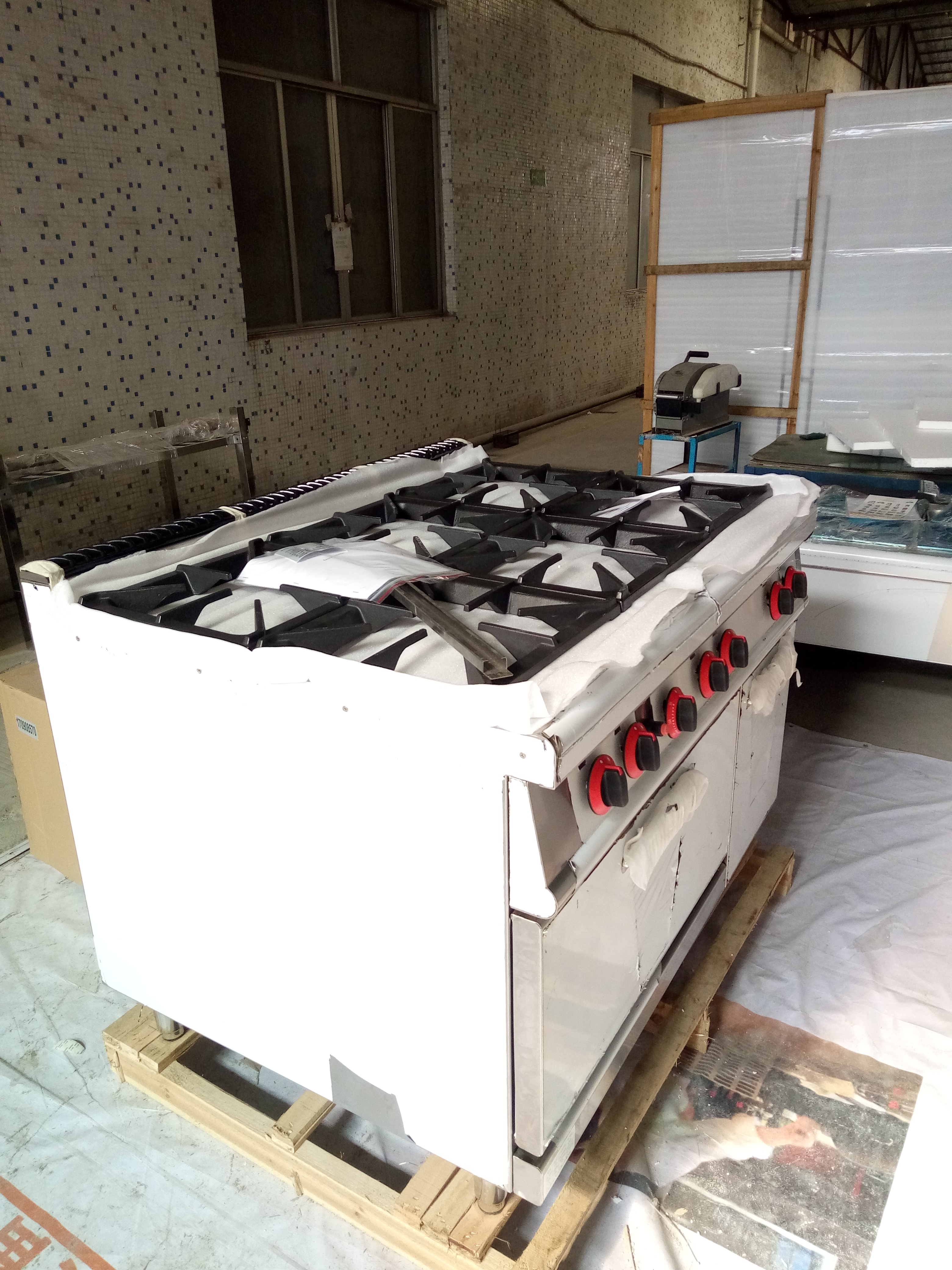 gas cooking range with 6 burner and oven in guangzhou