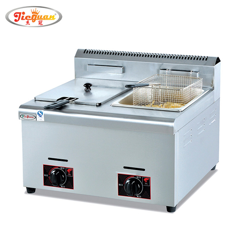 Double Tank 6L+6L Gas Deep French Fries Fryer