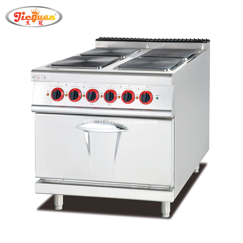 Electric cooking range with 4 hotplate and oven