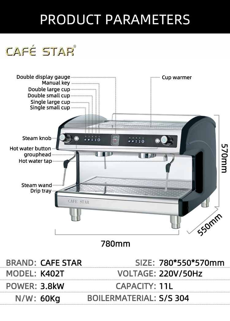 Espresso coffee maker semi-automatic professional coffee machines for espresso