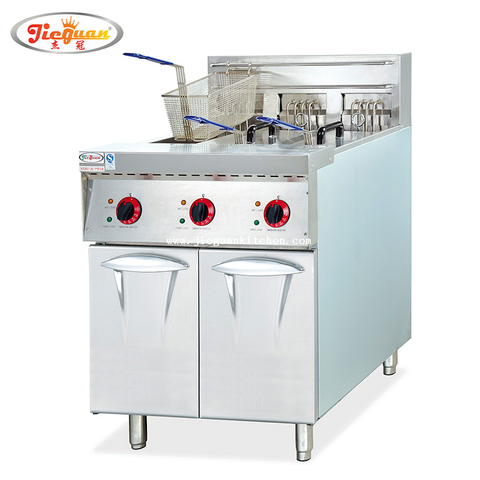 Vertical Heavy duty electirc deep chips chicken fryer with 3 tank 3 basket