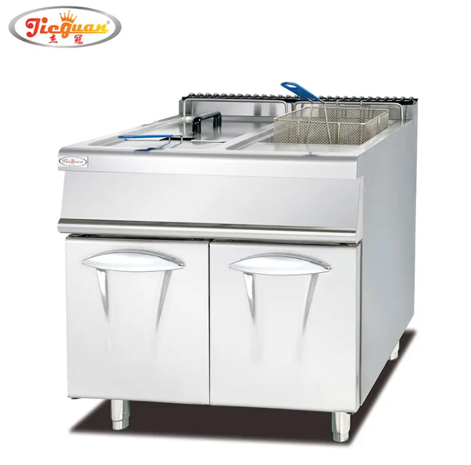 Gas deep fryer 2 tank 2 basket 28L 