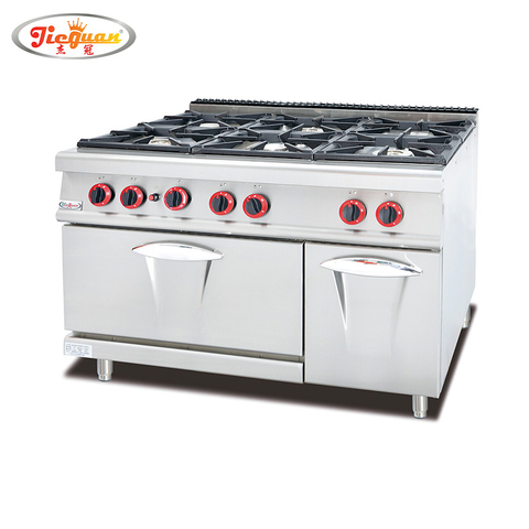 gas cooking range with 6 burner and oven in guangzhou