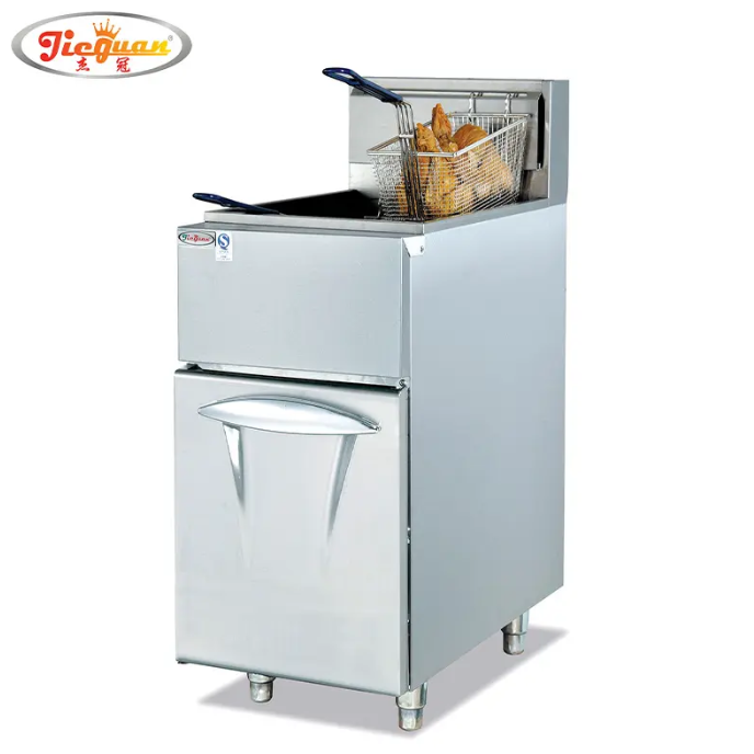 30L stainless steel 1 tank 2 basket gas deep fryer