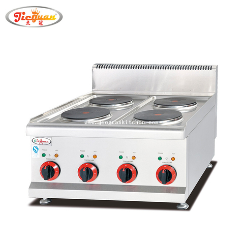 Counter Top Stainless Steel Electric 4 Hotplate Cooking Range for Commercial Use 