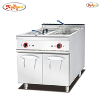 Electric deep fryer 2 tank 2 basket with cabinet for hotel